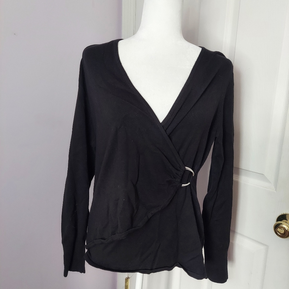 Long Sleeve Charter Club Silver Buckle Top